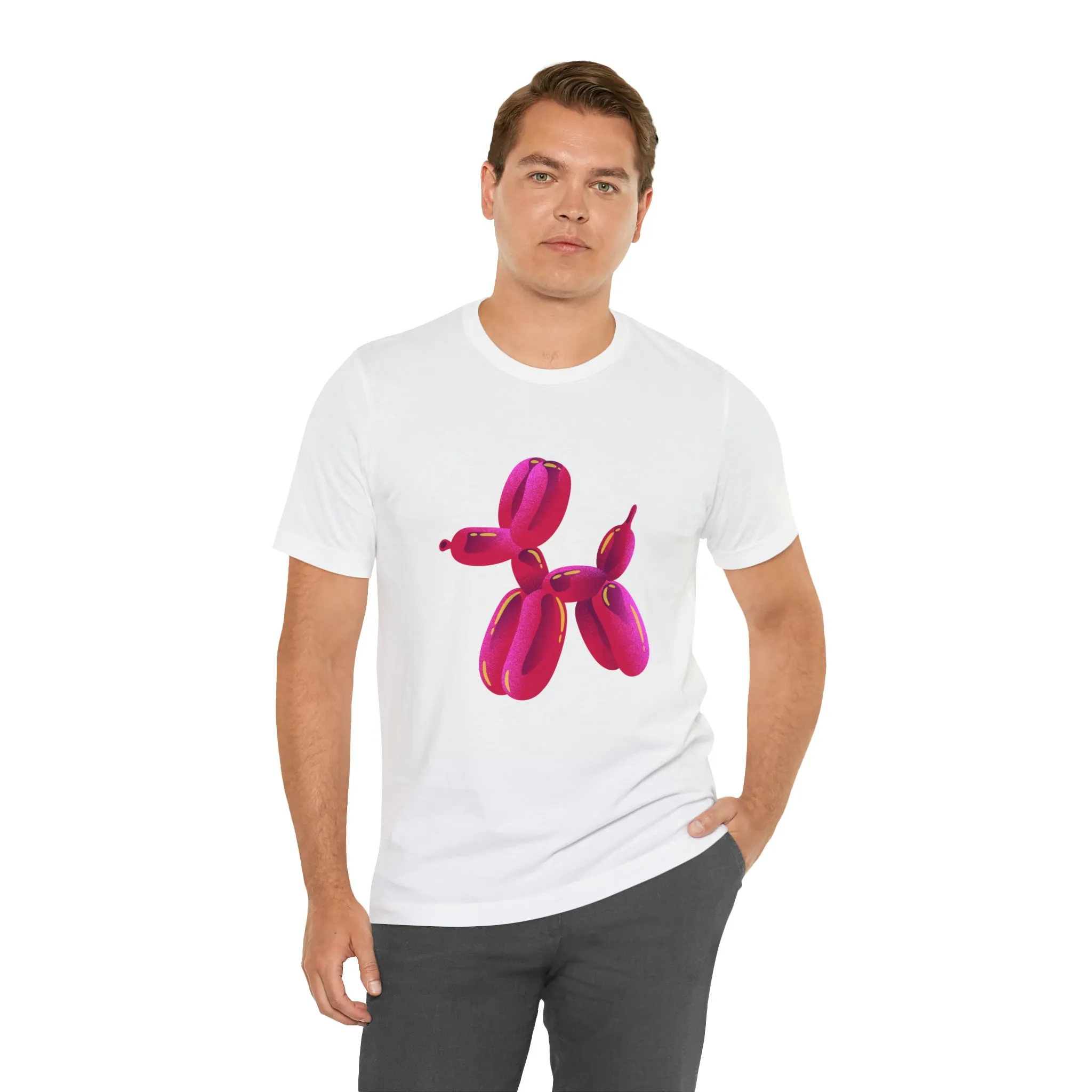 Dog balloon pink Unisex Jersey Short Sleeve Tee