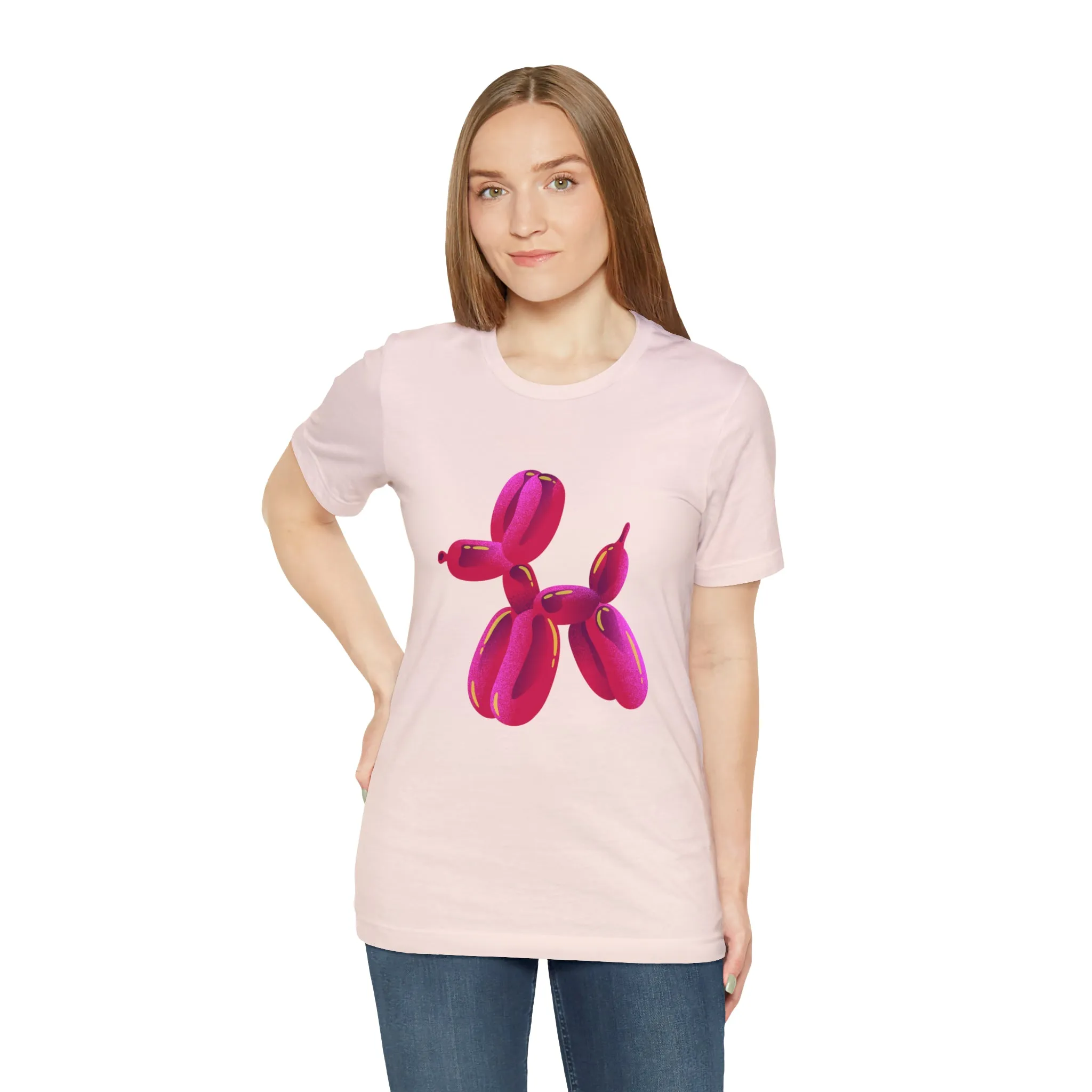 Dog balloon pink Unisex Jersey Short Sleeve Tee