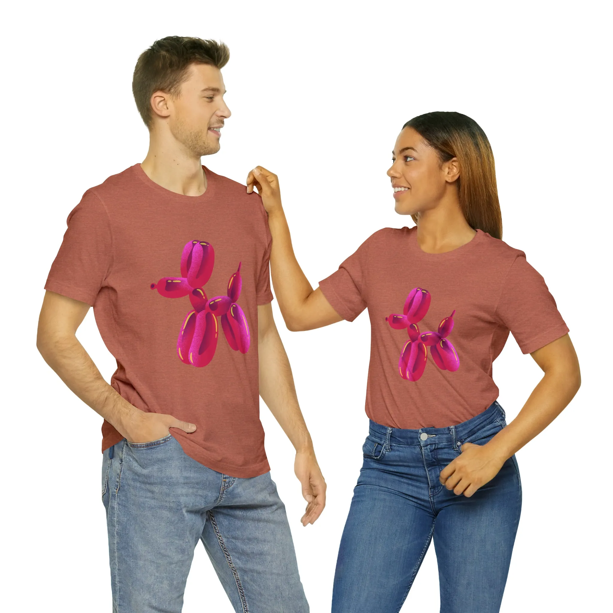 Dog balloon pink Unisex Jersey Short Sleeve Tee