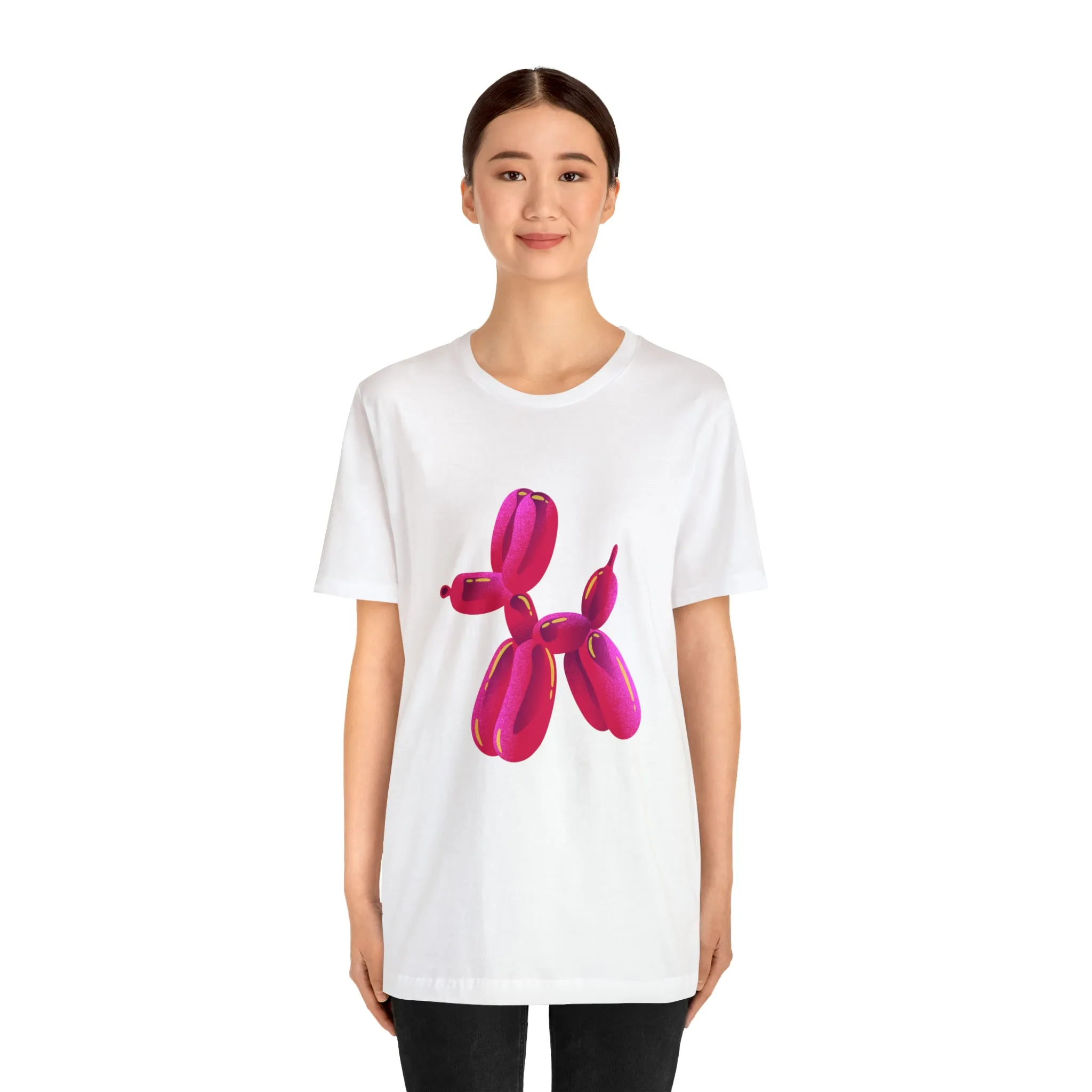 Dog balloon pink Unisex Jersey Short Sleeve Tee