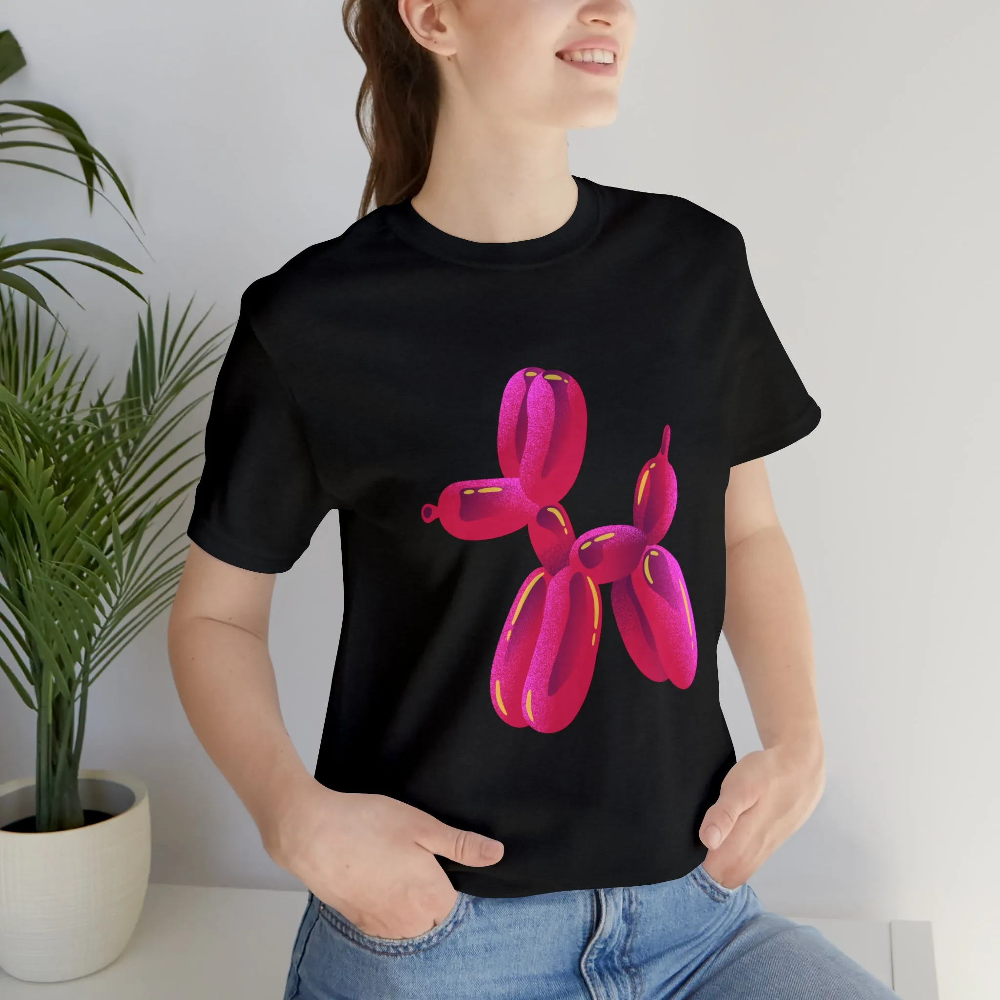 Dog balloon pink Unisex Jersey Short Sleeve Tee