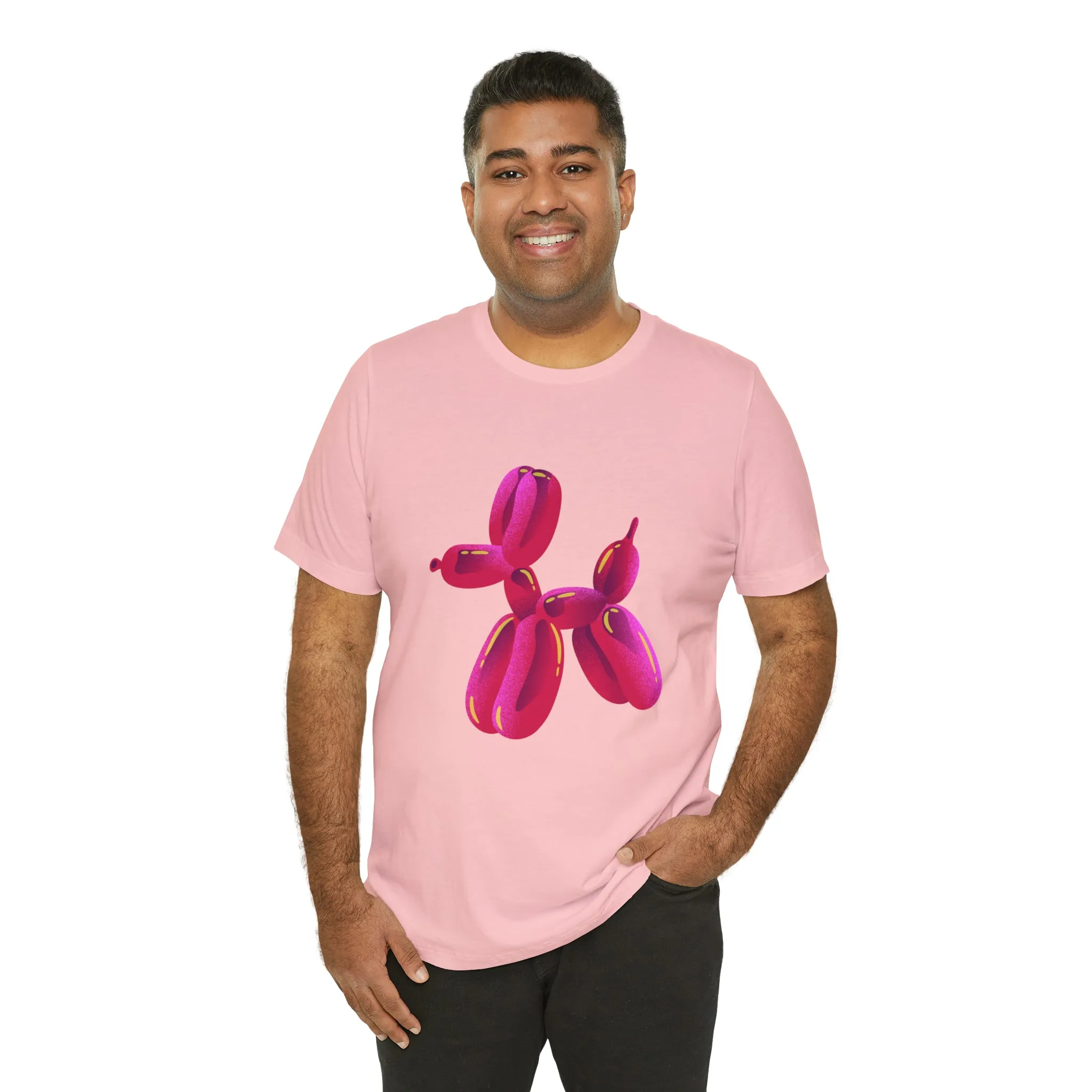 Dog balloon pink Unisex Jersey Short Sleeve Tee