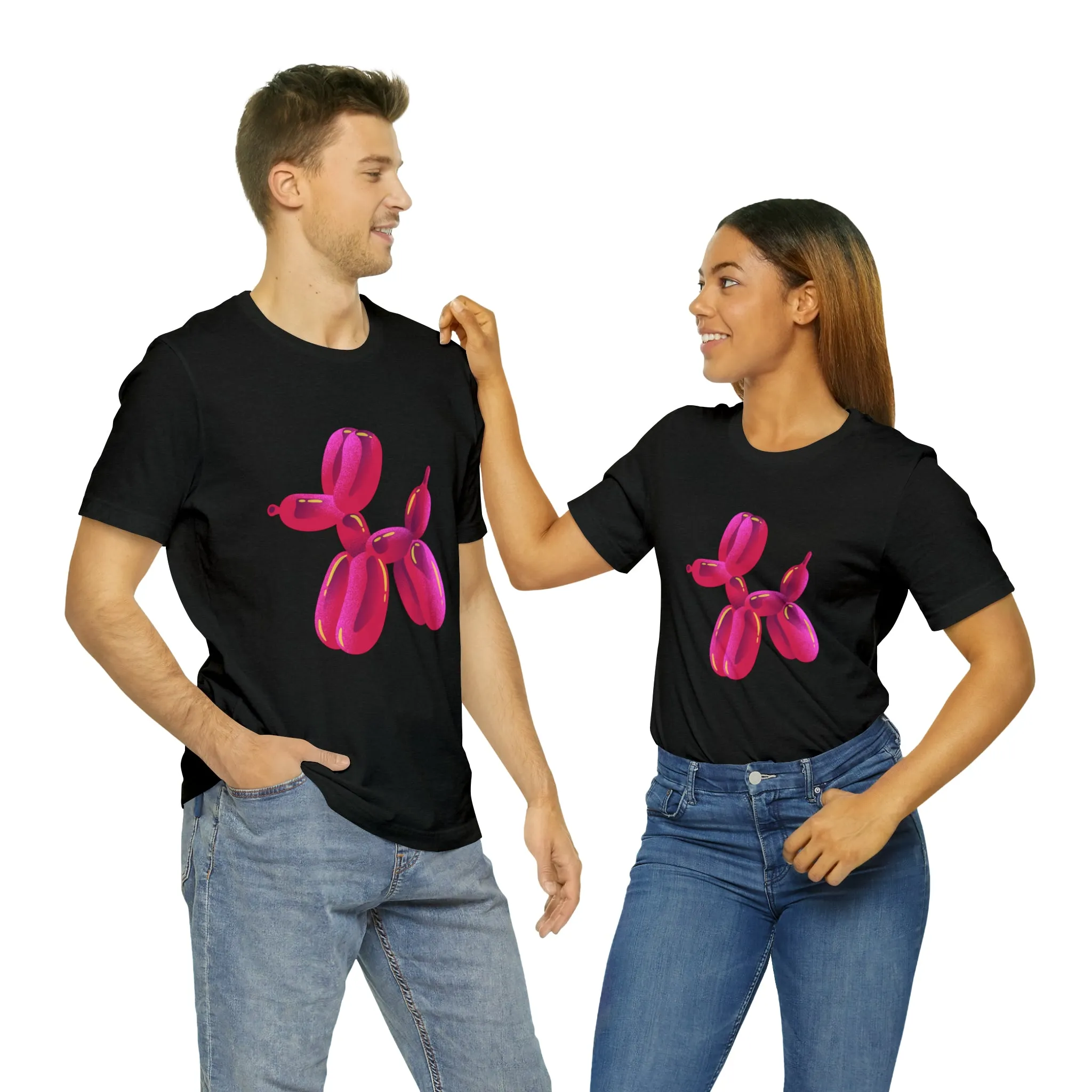 Dog balloon pink Unisex Jersey Short Sleeve Tee