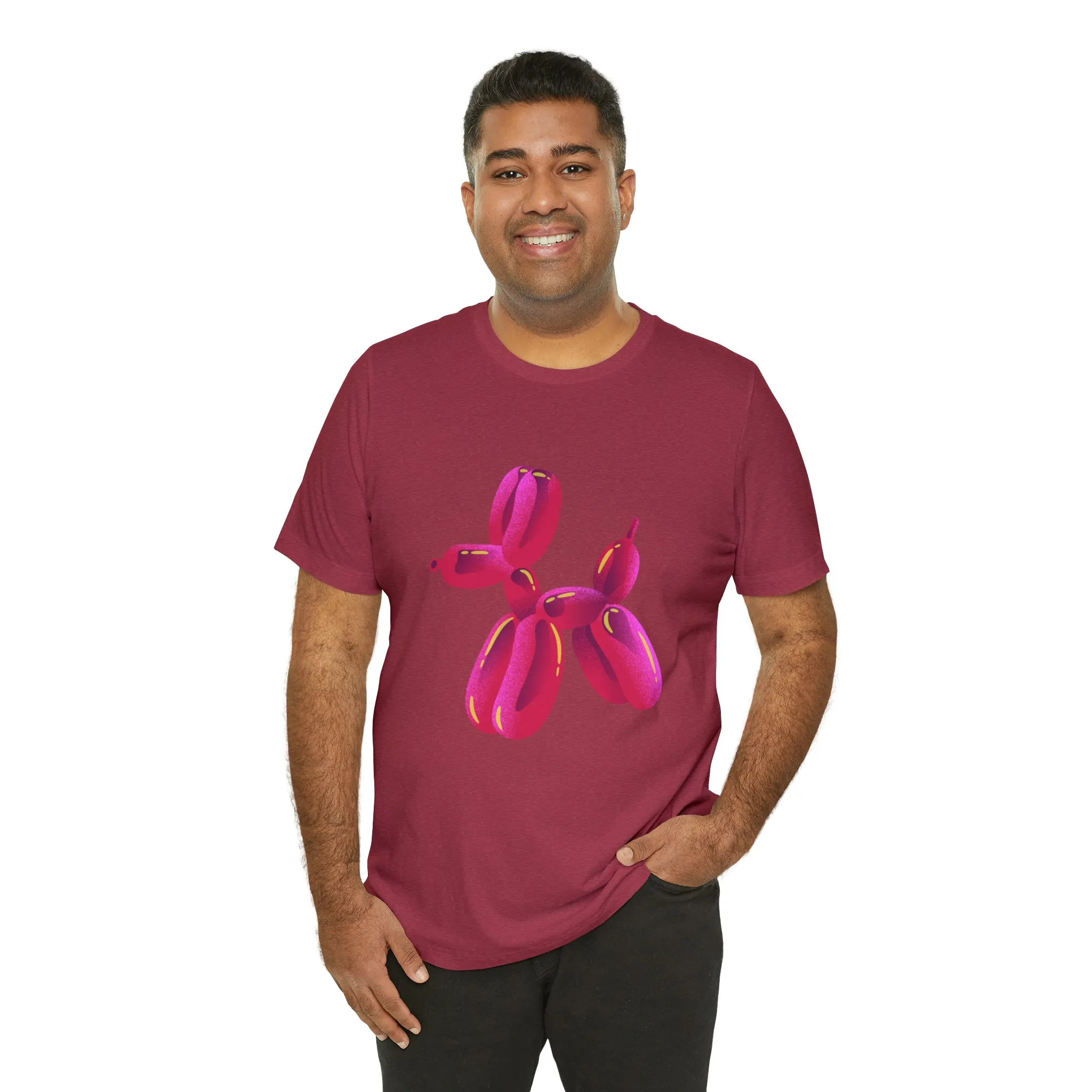 Dog balloon pink Unisex Jersey Short Sleeve Tee