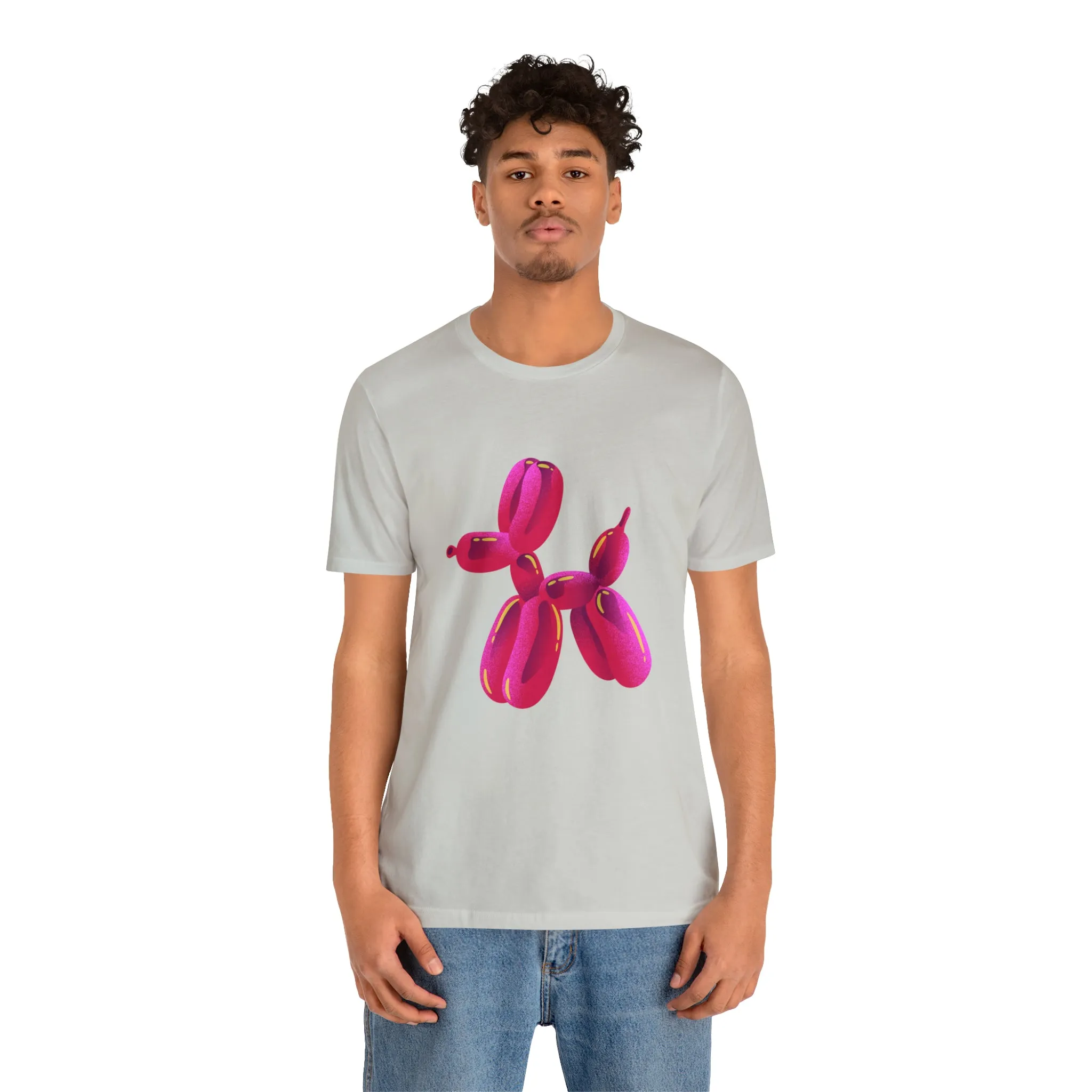 Dog balloon pink Unisex Jersey Short Sleeve Tee