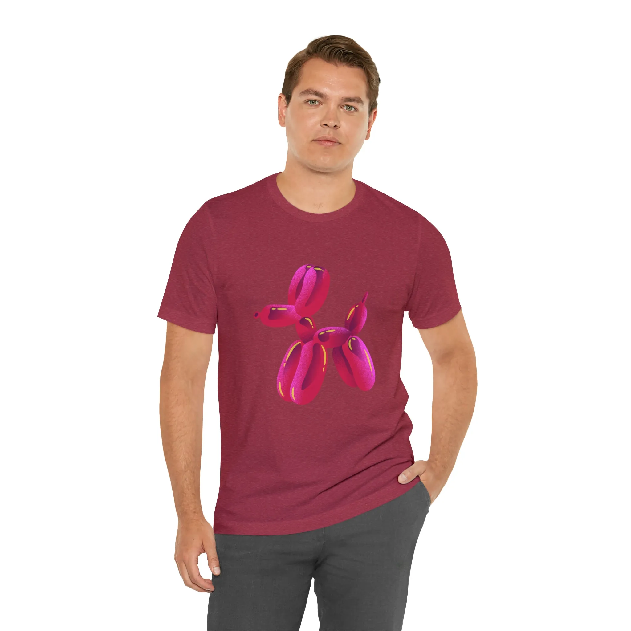 Dog balloon pink Unisex Jersey Short Sleeve Tee