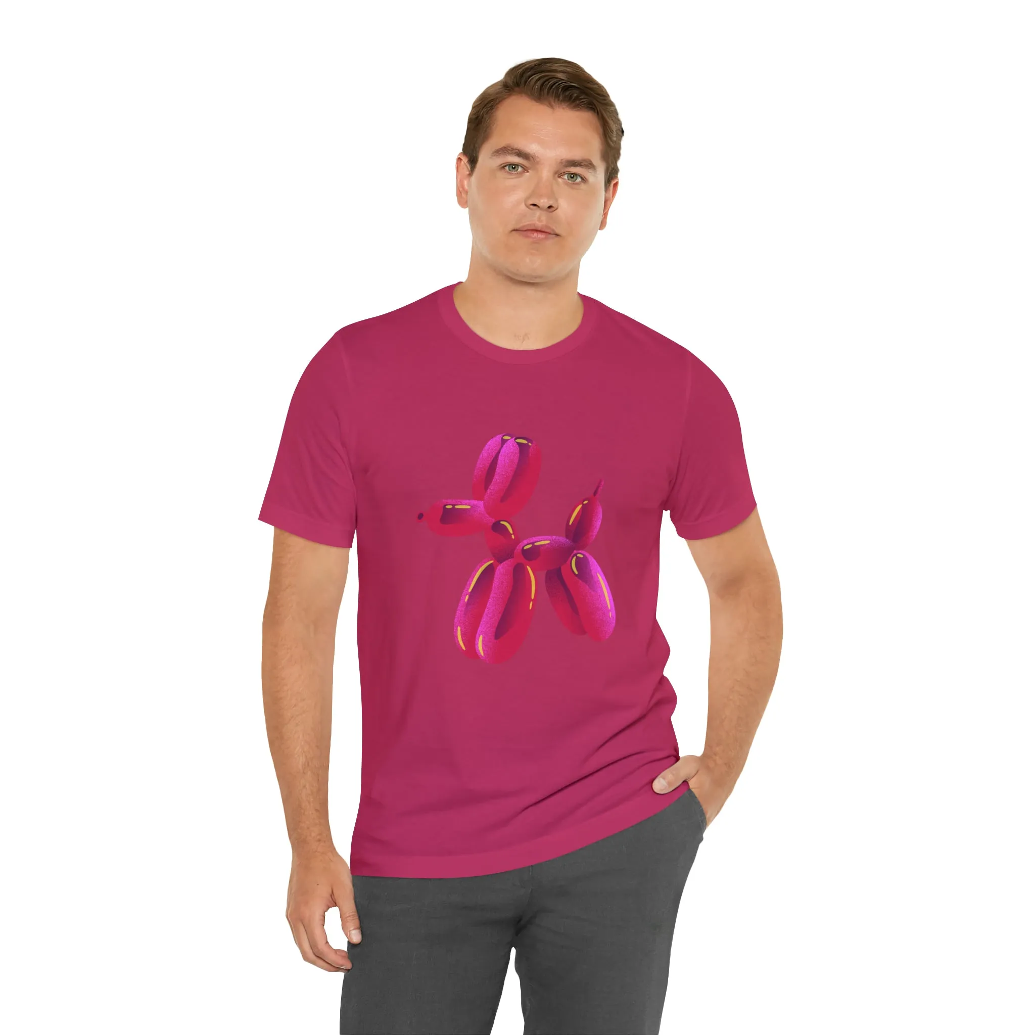 Dog balloon pink Unisex Jersey Short Sleeve Tee