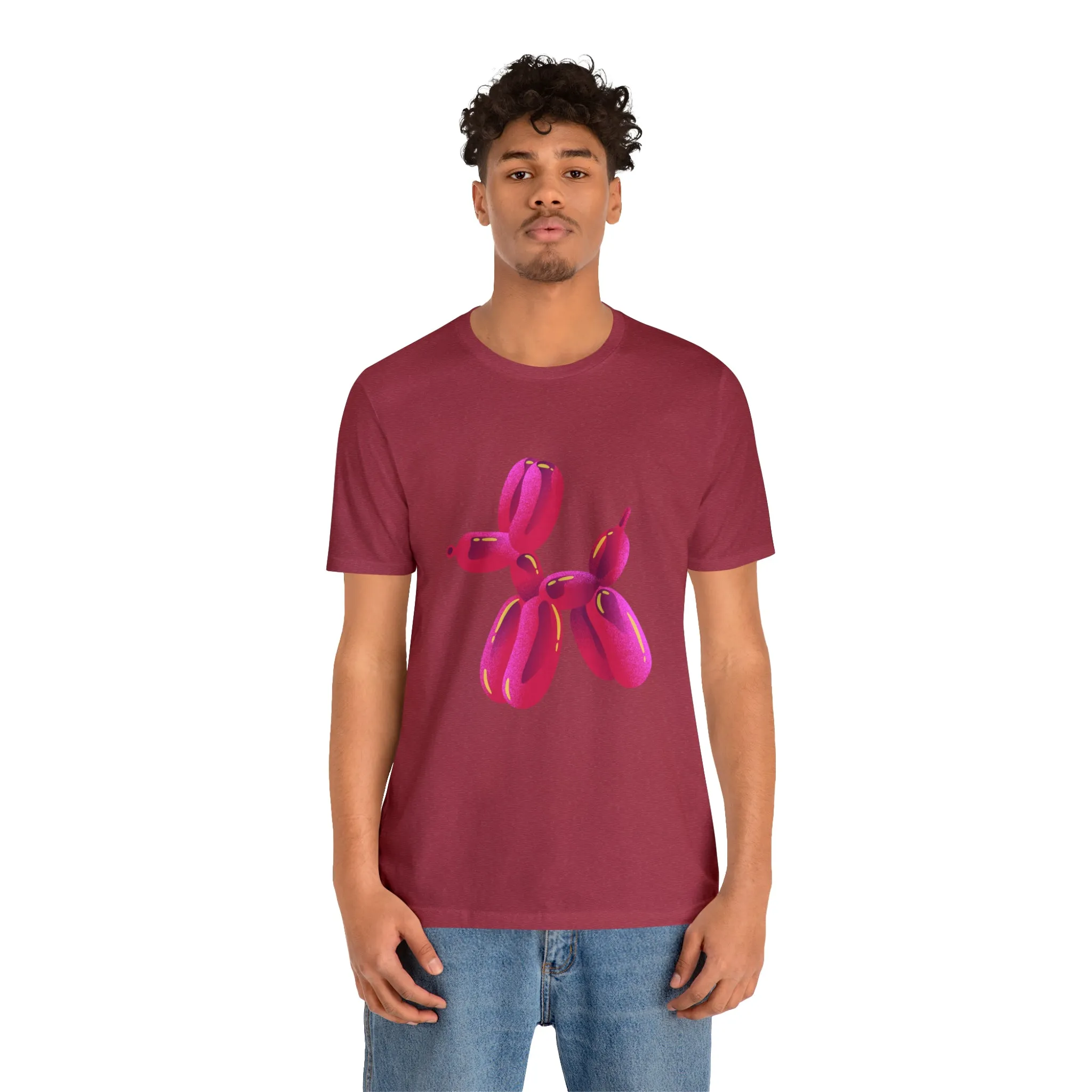 Dog balloon pink Unisex Jersey Short Sleeve Tee