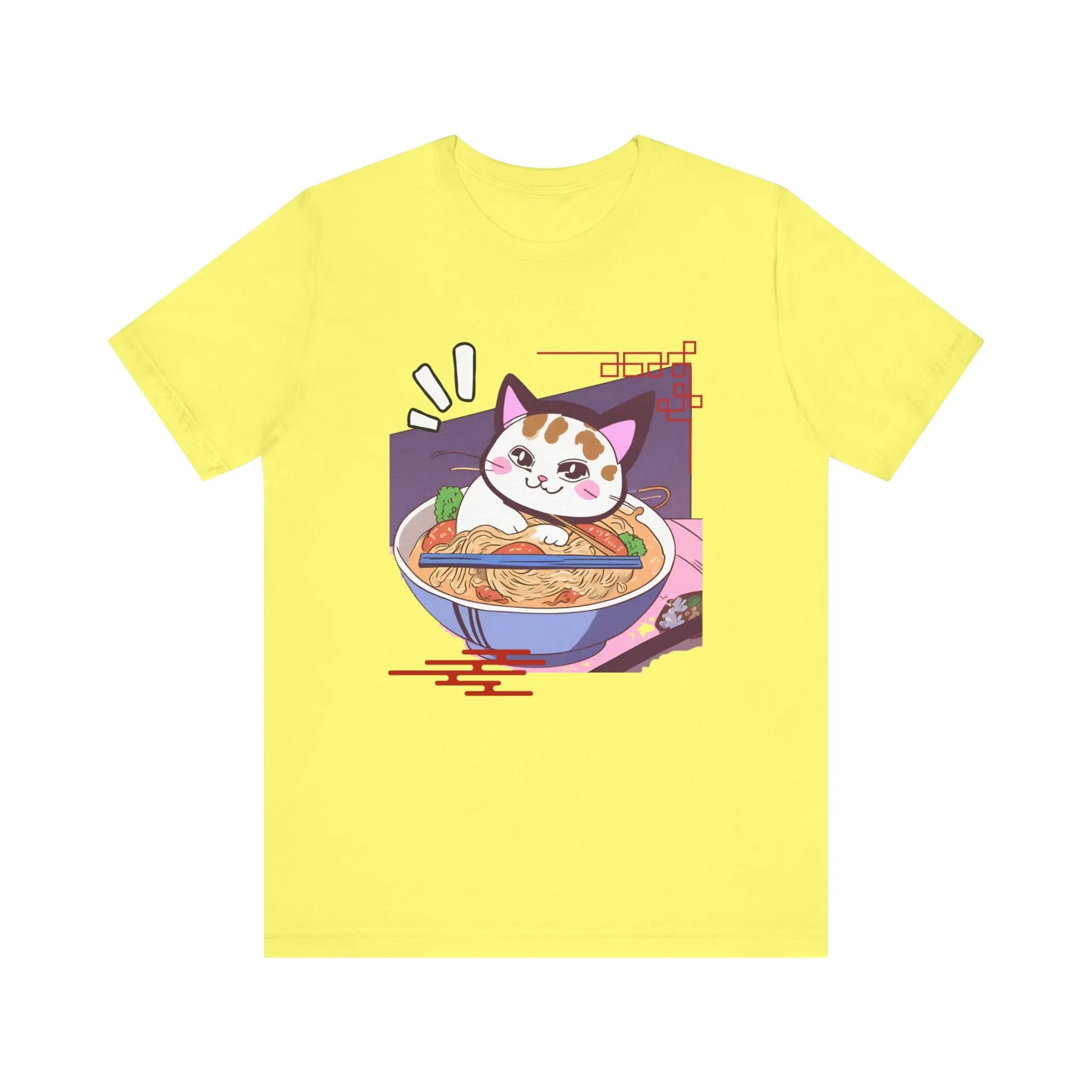 Kawaii cat with Ramen Unisex Jersey Short Sleeve Tee