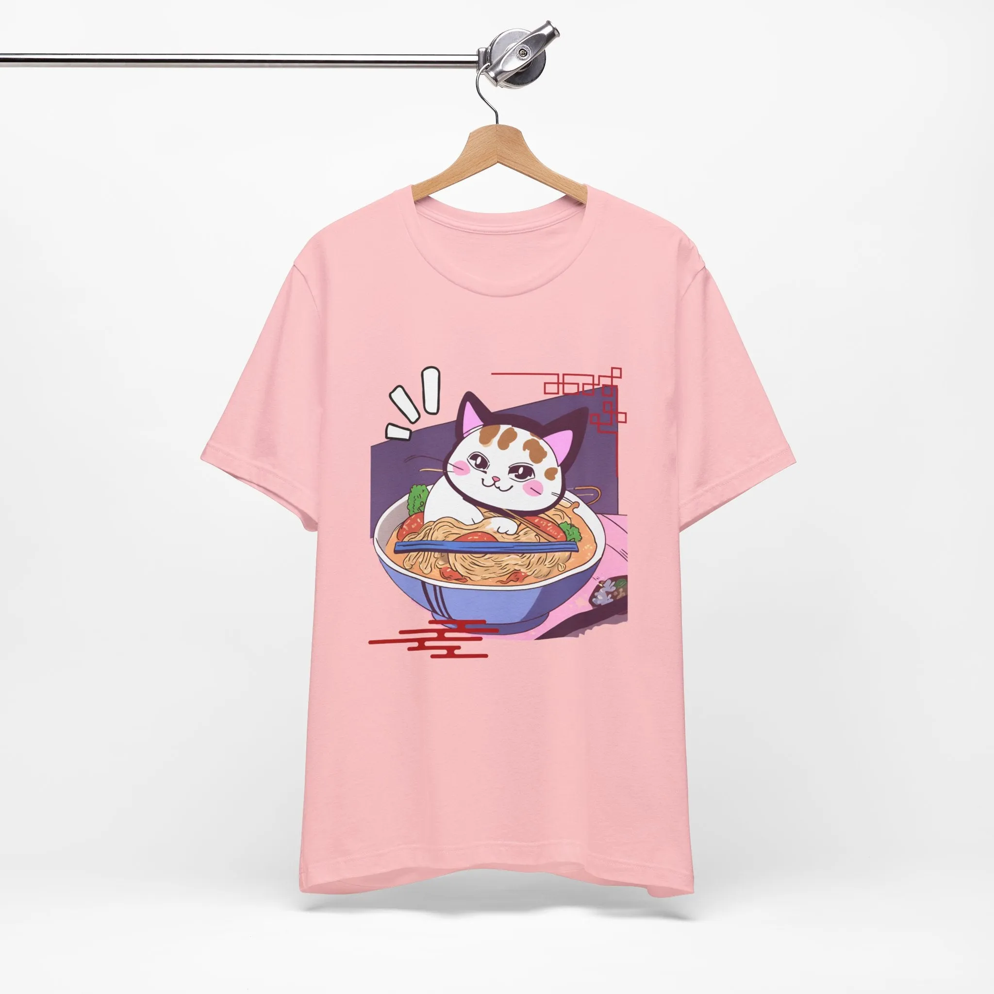 Kawaii cat with Ramen Unisex Jersey Short Sleeve Tee