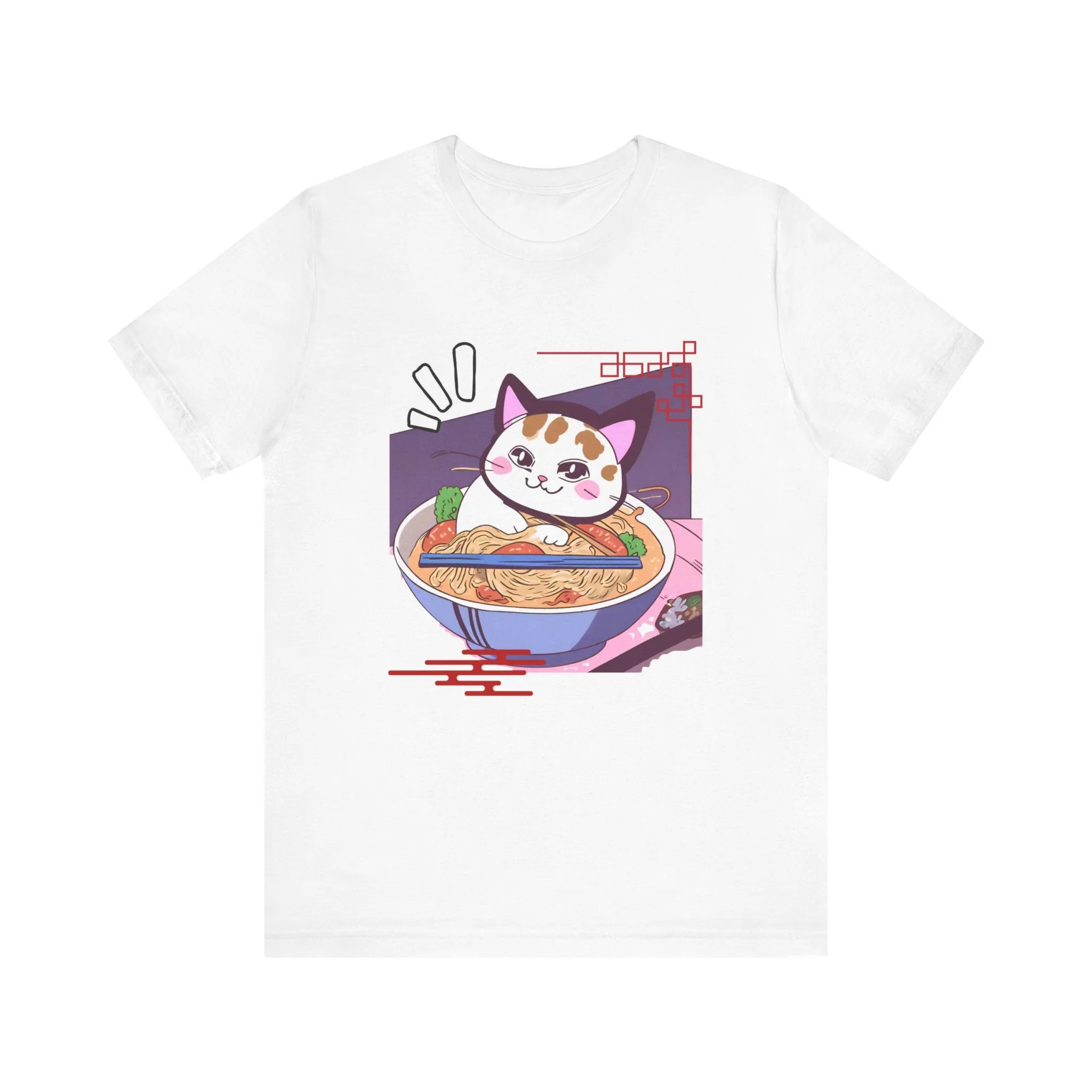 Kawaii cat with Ramen Unisex Jersey Short Sleeve Tee