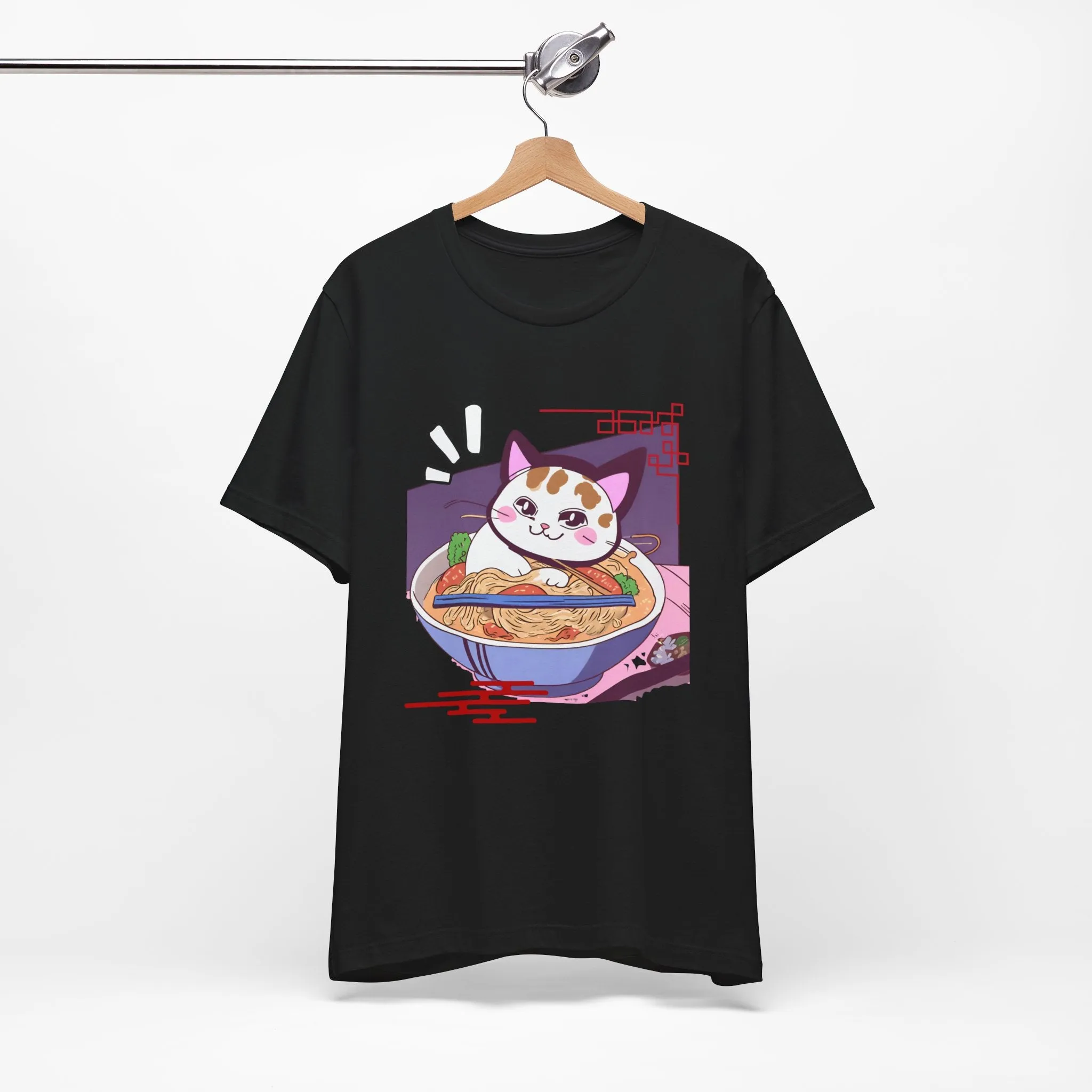 Kawaii cat with Ramen Unisex Jersey Short Sleeve Tee