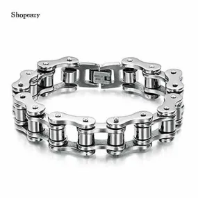 Mens Bike Bracelet Stainless Steel Chain Bracelet