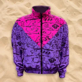 Pink/Purple Gecko Wall "V Full Zip" Windbreaker!