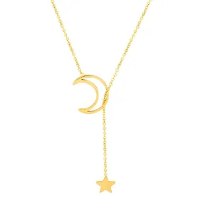 Reriti Intensity 18K gold plated Moon and Star Necklace