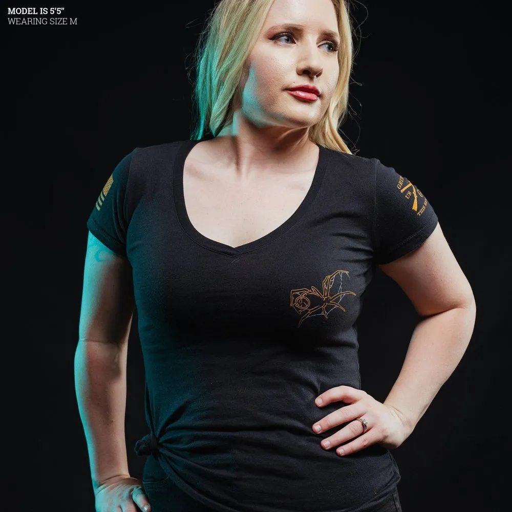 Women's Arachnoblast V-Neck - Black